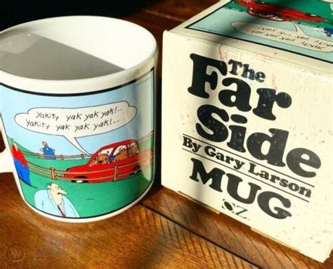 Vintage 86 Far Side Gary Larson Coffee Mug Cup Carful Yaks Yakking Yak