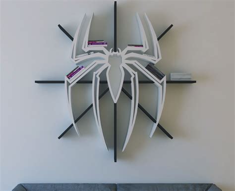 Spider Man Logo Shelf Interrior Design Bookshelf Bookshelves