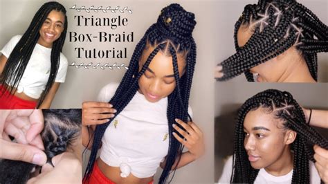 Best Triangle Box Braid Tutorial Close Up And Parting Tips Youtube