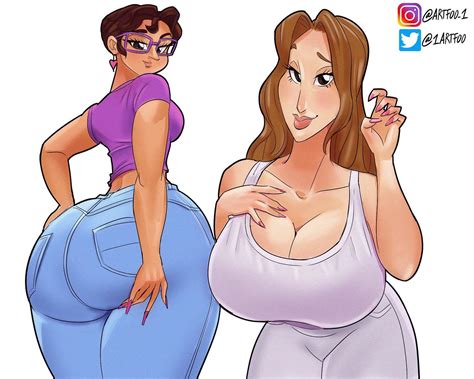 Rule 34 2girls Artfoo 1 Ass Vs Breasts Big Ass Big Breasts Big Butt