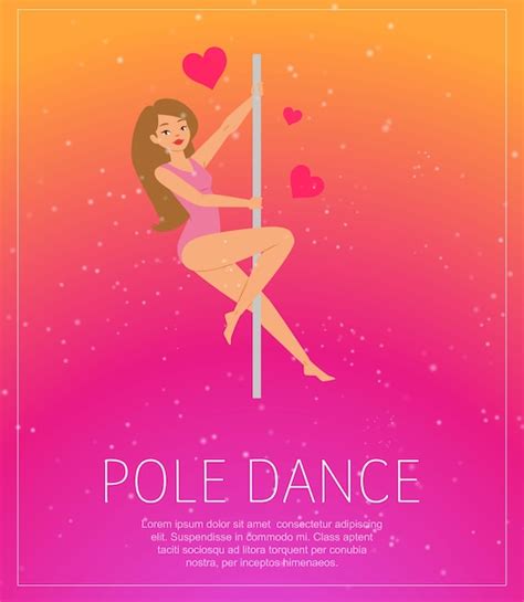 Premium Vector Girl Dancing Near Pole Poster Background Information