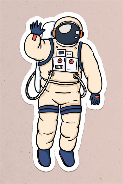 Astronaut In A Spacesuit Sticker Design Element Free Image By