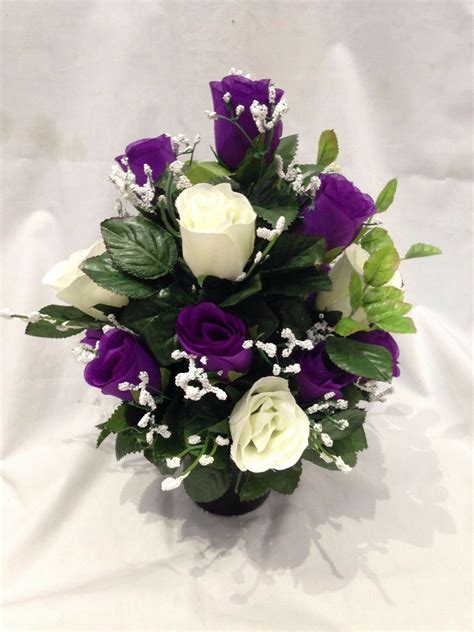 Find great deals on ebay for artificial flowers grave. Grave Pot Artificial Silk Flower Arrangement All Round All ...