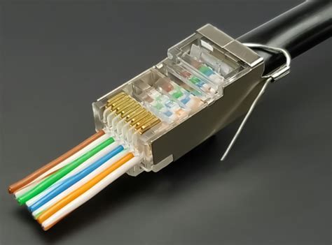 There are mainly two types of ethernet cable pin outs. CAT5e RJ45 Shielded Connector