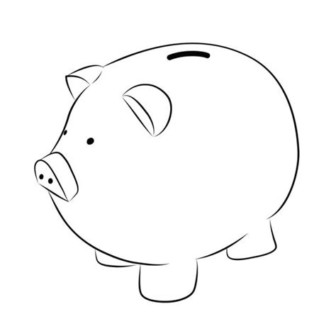 Piggy Bank Coloring Page Vector Art Stock Images Depositphotos
