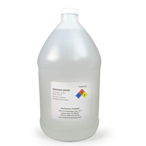 Lab Grade Deionized Water 005 Micron 1 Gal For Sale Buy From The