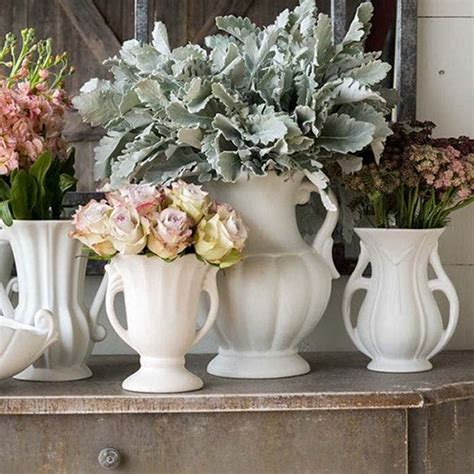 Vintage Inspired Flower Vase Set Of 4 Antique Farmhouse
