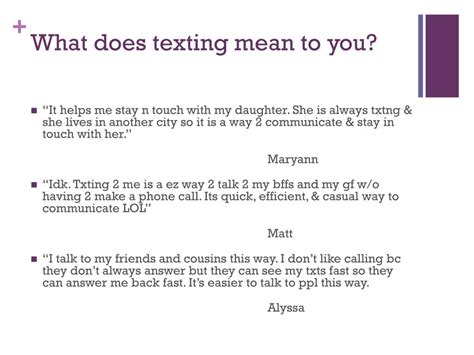 Ppt What Does Texting Mean To You Powerpoint Presentation Free