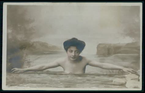 French Nude Woman Born Again Original Old Early S Photo Postcard