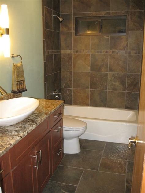 Large slate tiles 2.8 x1, 4 m are designed and selected to create an incredibly beautiful bathroom floor decor. bathroom 20x20 tile | tile shower 20x20 idea for shower ...