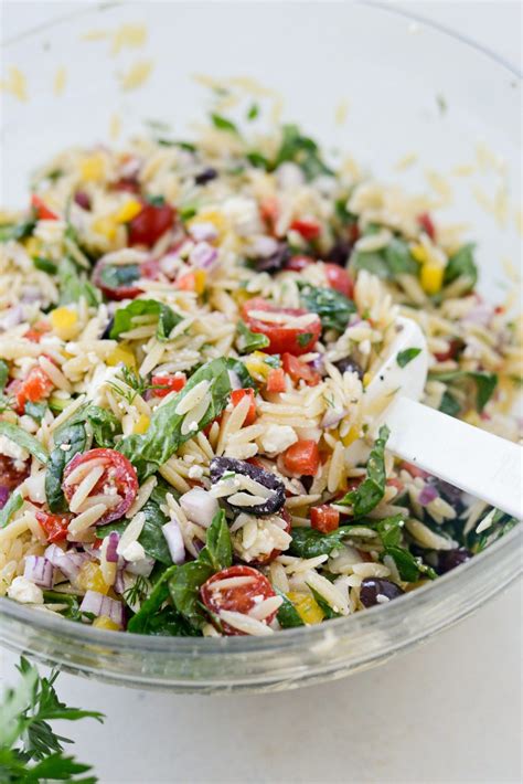 greek orzo salad simply scratch