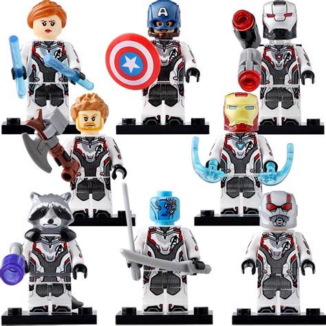 8pcsset Avengers Endgame Quantum Suit Thor Ant Man Nebula Lego