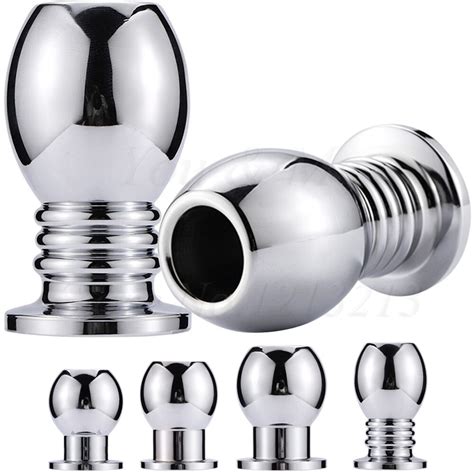 Stainless Steel Large Hollow Anal Plug Vagina Expander Douche Cleaning