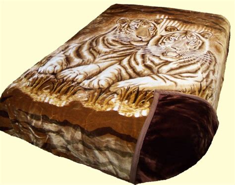 Imported Blankets Korean Solaron King Mink Blankets Solaron King White Tigers Mink Blanket