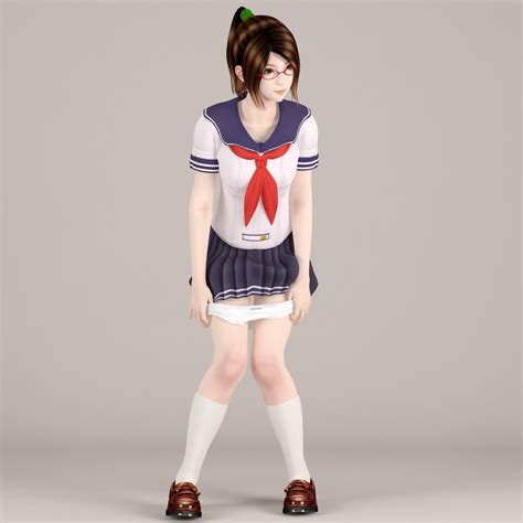 Natsumi Schoolgirl Pose 06 3d Model Cgtrader