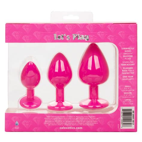 Cheeky Gems Silicone Anal Plug Trainer Set Pink Sex Toys And Adult