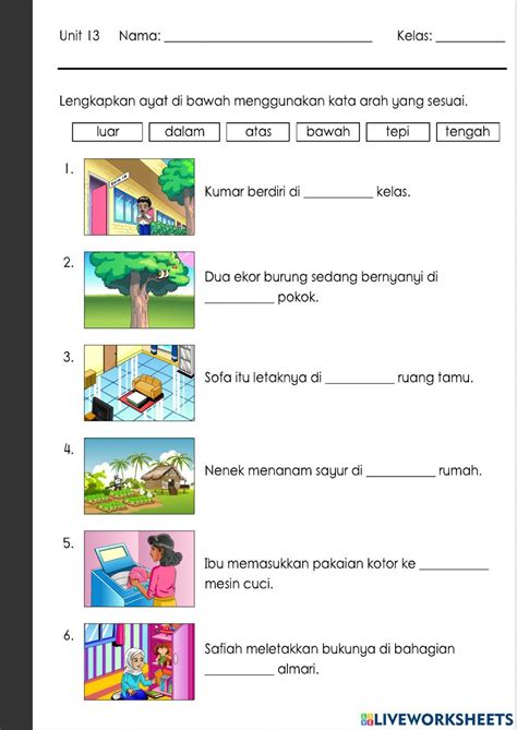 Kata Arah Bahasa Melayu Bm Worksheet Artofit