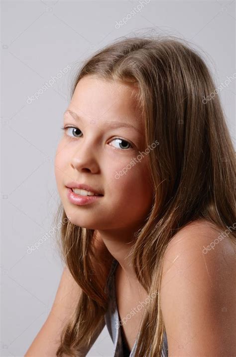 Portrait Of The Preteen Girl Stock Photo By ©olegmit 20345547