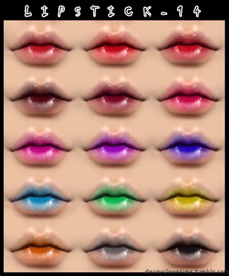 Decay Clown Sims Lipstick 14 Sims 4 Downloads