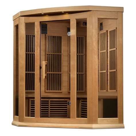 Maxxus 3 Person Corner Low Emf Far Infrared Sauna Dynamic Saunas Direct