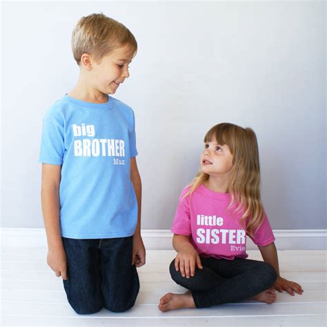 Personalised Big And Little Siblings Tshirt Set By Sparks And Daughters