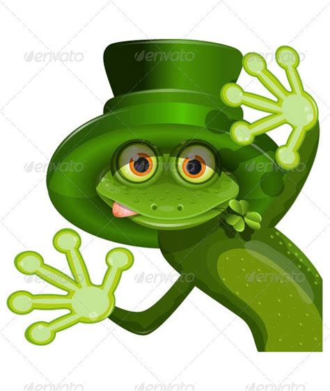 Green Frog Wearing A Hat Of Saint Patrick By Brux Graphicriver