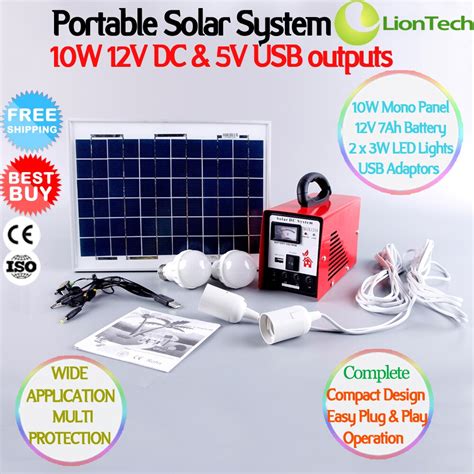 10w 12v Mini Portable Solar Light And Charge System Kit Xgx 1210 10w