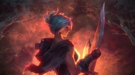 Riven The Exile League Of Legends Live Wallpaper Wallpaperwaifu