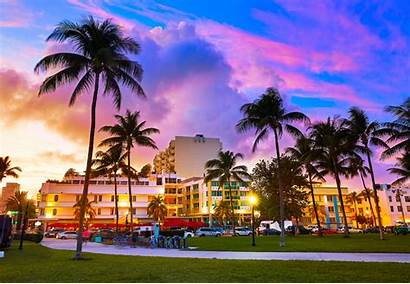Beach South Miami Ocean Drive Florida Sunset