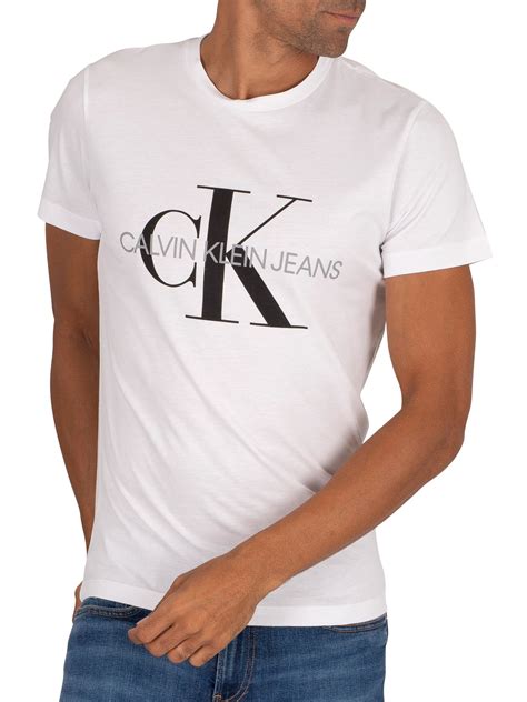 Calvin Klein Jeans Iconic Monogram T Shirt Bright White Standout