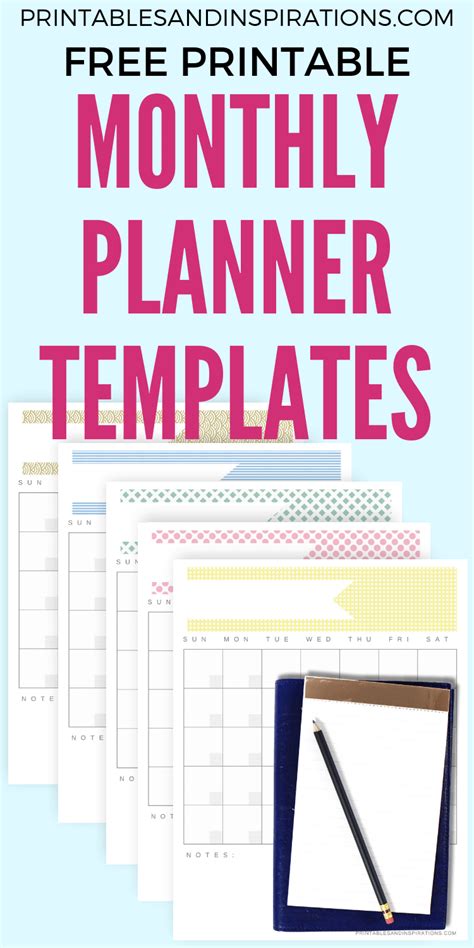 Free Printable Monthly Planner For Kids And Adults Printables And