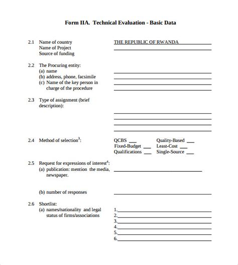 Free 5 Sample General Evaluation Templates In Pdf Ms Word