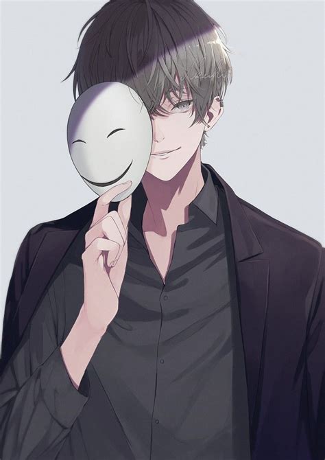 Anime Character With Smiley Face Mask