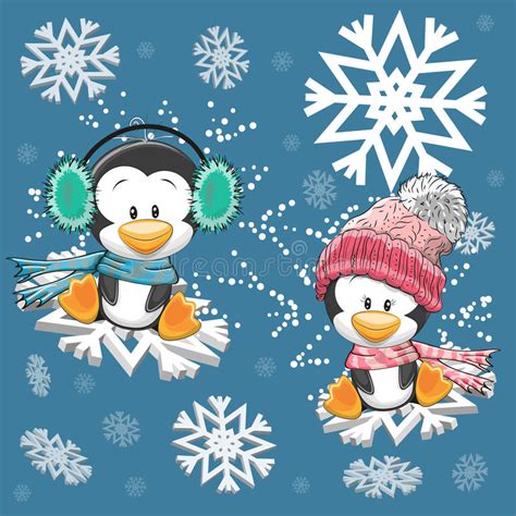 Two Cute Penguins Stock Vector Illustration Of T