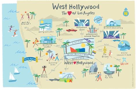 Hollywood Map Los Angeles Attractions California Attractions