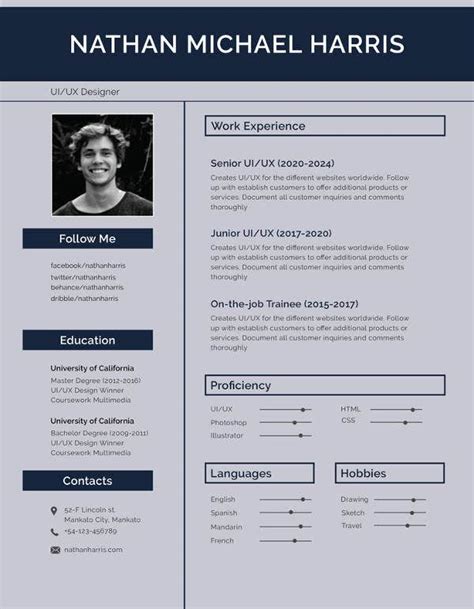 Most resume templates in this category will work best for jobs in architecture, design, advertising, marketing, and entertainment among others. 12+ CV Templates for Job Application - PDF, PSD, DOC, AI ...