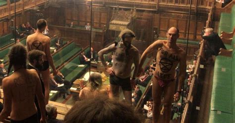 Naked Protest In Houses Of Parliament Climate Change Protesters Strip During Brexit Debate To