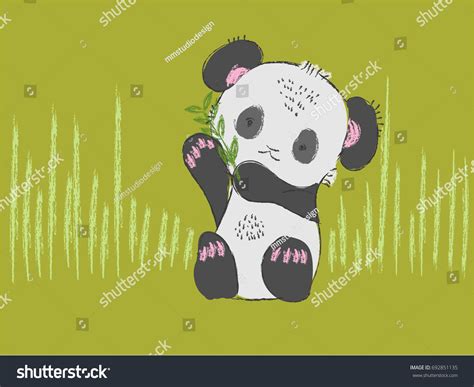 Cute Baby Panda Bear Hand Drawn Stock Vector Royalty Free 692851135