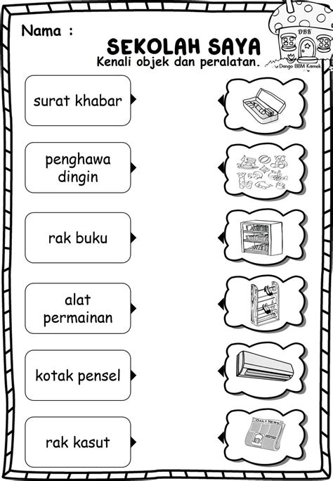 Contoh Lembaran Kerja Prasekolah Tema Sekolah Saya Katelynatedwards