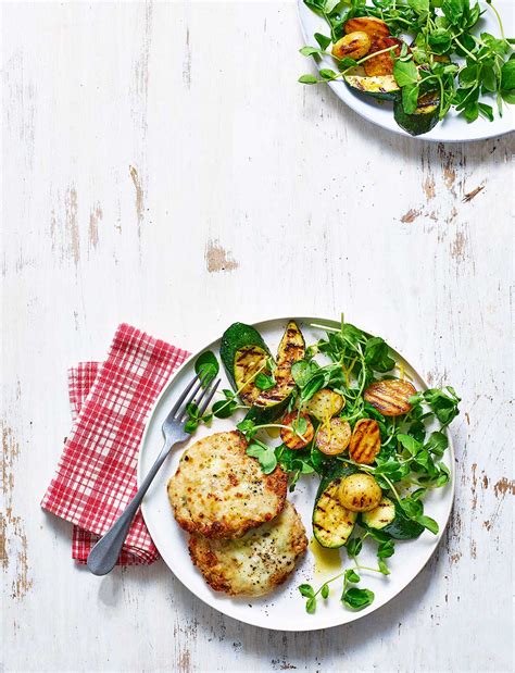 With 100% aussie beef or chicken, each burger comes with a golden mozzarella patty and tomato chilli jam. Melting mozzarella turkey patties and griddled veg recipe | Sainsbury's Magazine