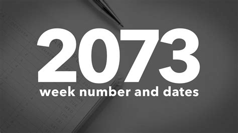 2073 Calendar Week Numbers And Dates List Of National Days