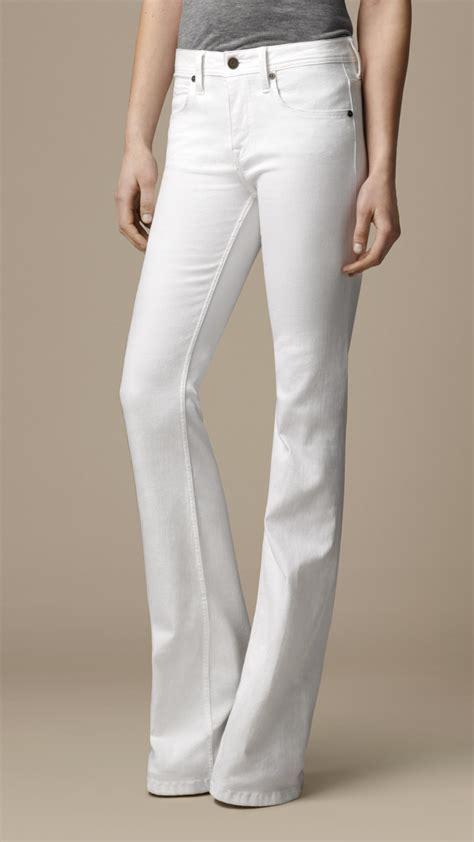 Lyst Burberry Hempton Optic White Bootcut Jeans In White