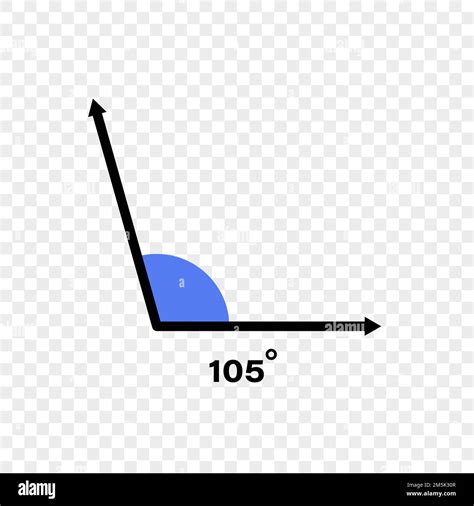 105 Degree Angle Icon Geometric Symbol Vector Illustration On