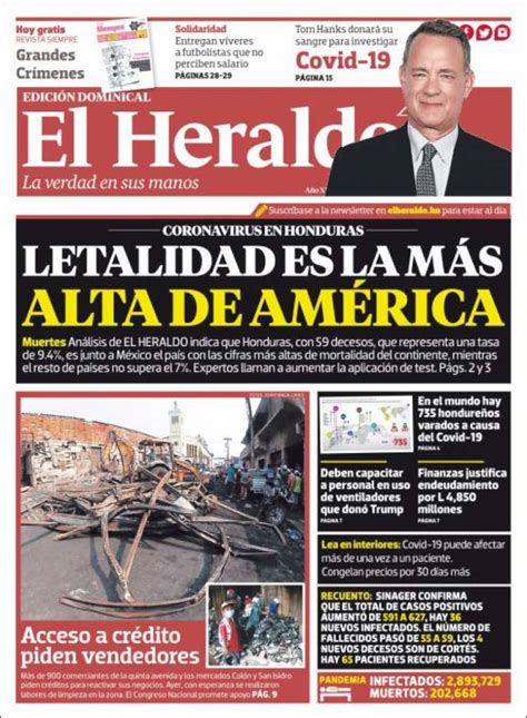 Periódico El Heraldo Honduras Periódicos De Honduras Edición De