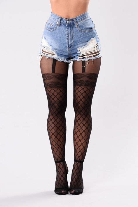 Hazel Fishnets Garter Tights Black In 2019 Sexy Outfits Fishnet