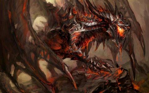 Dragon Fantasy Art World Of Warcraft Deathwing Wallpapers Hd