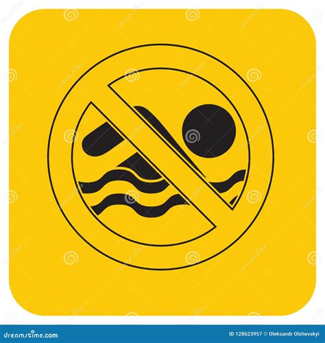 No Swimming Prohibition Sign Icon Stock Vector Illustration Of