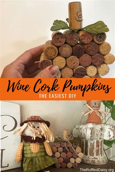 Easy Wine Cork Pumpkin Diy Corks Pumpkin Diy Pumpkin Wine Cork