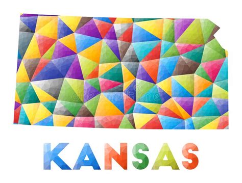 Colorful Kansas Political Map With Clearly Labeled Separated Layers