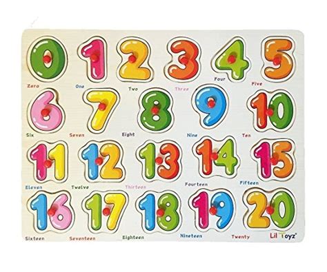 Números De Lil Toyz 1 20 Madera Peg Puzzle 120540 En Mercado Libre